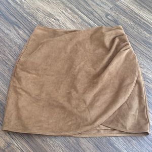 Abercrombie Brown suede wrap skirt size small